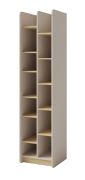 Étagère Sampont 04 beige et chêne clair | 195 x 55 x 42 cm | 11 compartiments | Finition haut de gamme | Stable