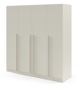 Penderie / Armoire à portes battantes / 4 portes / 200 x 61 x 210 cm / Couleur : Cachemire / 3 tringles à vêtements / 7 compartiments / Chants ABS / Edegem 01