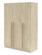 Armoire à portes battantes / Armoire à 3 portes / Couleur : Chêne Cremona / 1 tringle à vêtements / 150 x 61 x 210 cm / 6 étagères / Chants ABS / Edegem 02