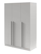Armoire à portes battantes / Armoire à 3 portes / Couleur : Gris platine / 1 tringle à vêtements / 150 x 61 x 210 cm / 6 étagères / Chants ABS / Edegem 02