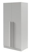 Penderie / 2 portes / Bords ABS / 1 tringle à vêtements / 7 compartiments / 100 x 61 x 210 cm / Edegem 03 / Couleur : gris platine / Armoire à portes battantes