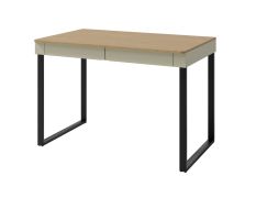 Bureau Fricourt 11 | Vert menthe & chêne foncé | 75 x 125 x 63 cm | 2 tiroirs | Montage rapide
