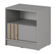 Table de chevet Leeds 36 | 1 tiroir | Gris & lamelles chêne Artisan | 52 x 51 x 38 cm | Finitions premium