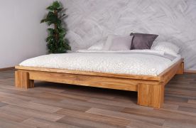Lit double Tasman 02 chêne sauvage massif huilé - Surface de couchage : 160 x 200 cm (l x L)