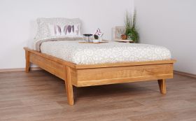 Lit simple / Lit d'appoint Otago 03 en chêne sauvage massif huilé - Dimensions de la Surface de couchage : 90 x 200 cm (L x l)