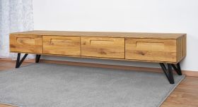 Meuble TV Masterton 17 en chêne sauvage massif huilé - Dimensions : 42 x 182 x 45 cm (H x L x P)
