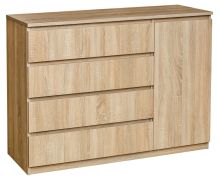 Commode Olavarria 03 | Chêne Sonoma | 85 x 120 x 41 cm | Design moderne et rangements spacieux