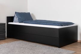 Lit enfant et adolescent Marincho 81 avec deuxième couchage | Noir | 90 x 200 cm