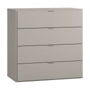Commode grise design Bentos 07 | 4 tiroirs | LED intégrée | Soft-Close | 92 x 90 x 47 cm