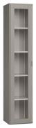 Vitrine Bentos 09 gris | 187 x 39 x 40 cm | Design moderne | LED intégrée | 5 compartiments