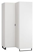 Armoire d’angle Chiflero 39 blanche | 195 x 102 x 104 cm | Soft Touch | LED & Soft Close