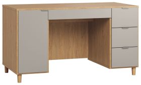 Bureau Nanez 02 | Chêne & Gris | 78 x 140 x 67 cm | Design moderne et fonctionnel