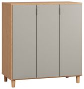 Commode design Nanez 06 | Chêne et gris | 100 x 90 x 47 cm | Style scandinave élégant