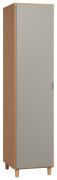 Armoire penderie Nanez 12 | Chêne & Gris | 195 x 47 x 57 cm | Design moderne | LED intégrée