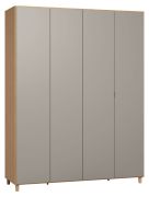 Armoire penderie Nanez 15 | Chêne & Gris | 239 x 185 x 57 cm | Design scandinave, LED, Soft Close
