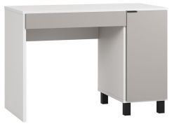 Bureau Pantanoso 01, couleur : blanc / gris - Dimensions : 78 x 110 x 57 cm (H x L x P)