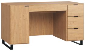 Bureau Patitas 02 chêne | 78 x 140 x 67 cm | Design moderne, rangements optimisés, pieds métalliques