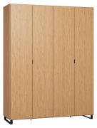 Armoire Patitas 15 chêne | 239 x 185 x 57 cm | Design industriel, LED, rangements optimisés