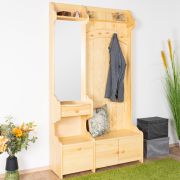 Penderie en pin massif naturel 29A | 200 x 113 x 35 cm | Design moderne et fonctionnel