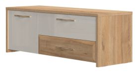 Meuble TV Gataivai 23 | Beige brillant & Noyer | 48 x 135 x 46 cm | Fonctionnel & Élégant