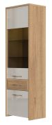 Vitrine Gataivai 27 | Beige brillant & noyer | 194 x 61 x 41 cm | Design moderne & finition haut de gamme