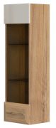 Vitrine murale Gataivai 33 | Beige brillant & noyer | 115 x 35 x 30 cm | LED & Soft Close