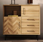 Commode Kumeu 45 en chêne sauvage massif huilé | 95 x 97 x 45 cm | Design exclusif et qualité premium