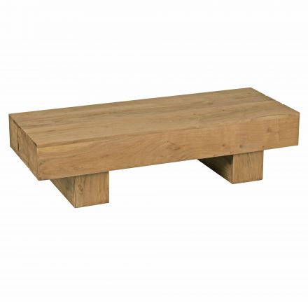 Table de salon massive en bois massif d'acacia, Couleur : Acacia - dimensions : 30 x 45 x 120 cm (h x l x p), avec un beau grain de bois naturel