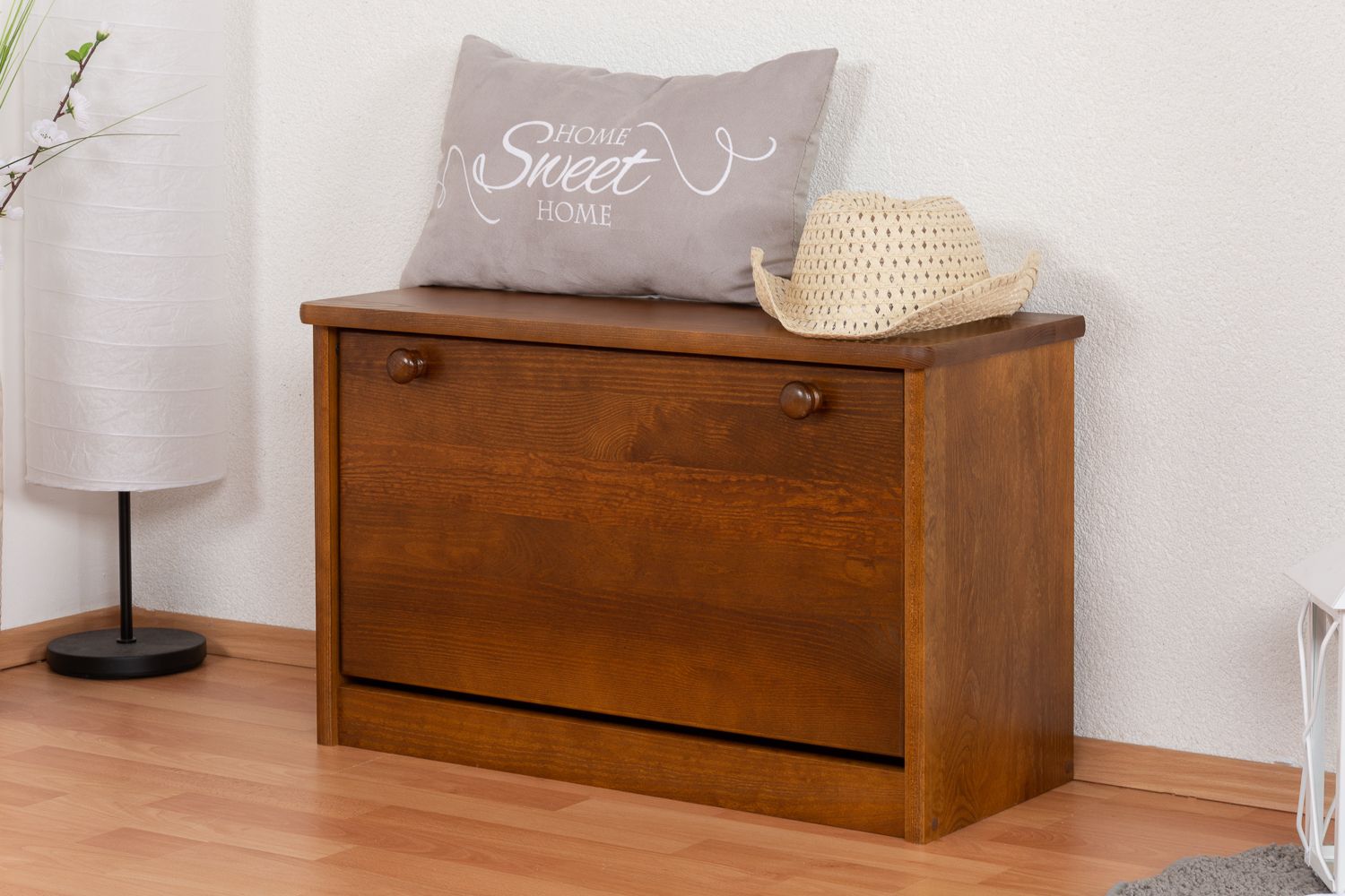 Banc à Chaussures Avec Rangement Relaxdays - Bambou, 80x30x49 Cm, Pour 8 Paires, Coussin Rembourré Gris
