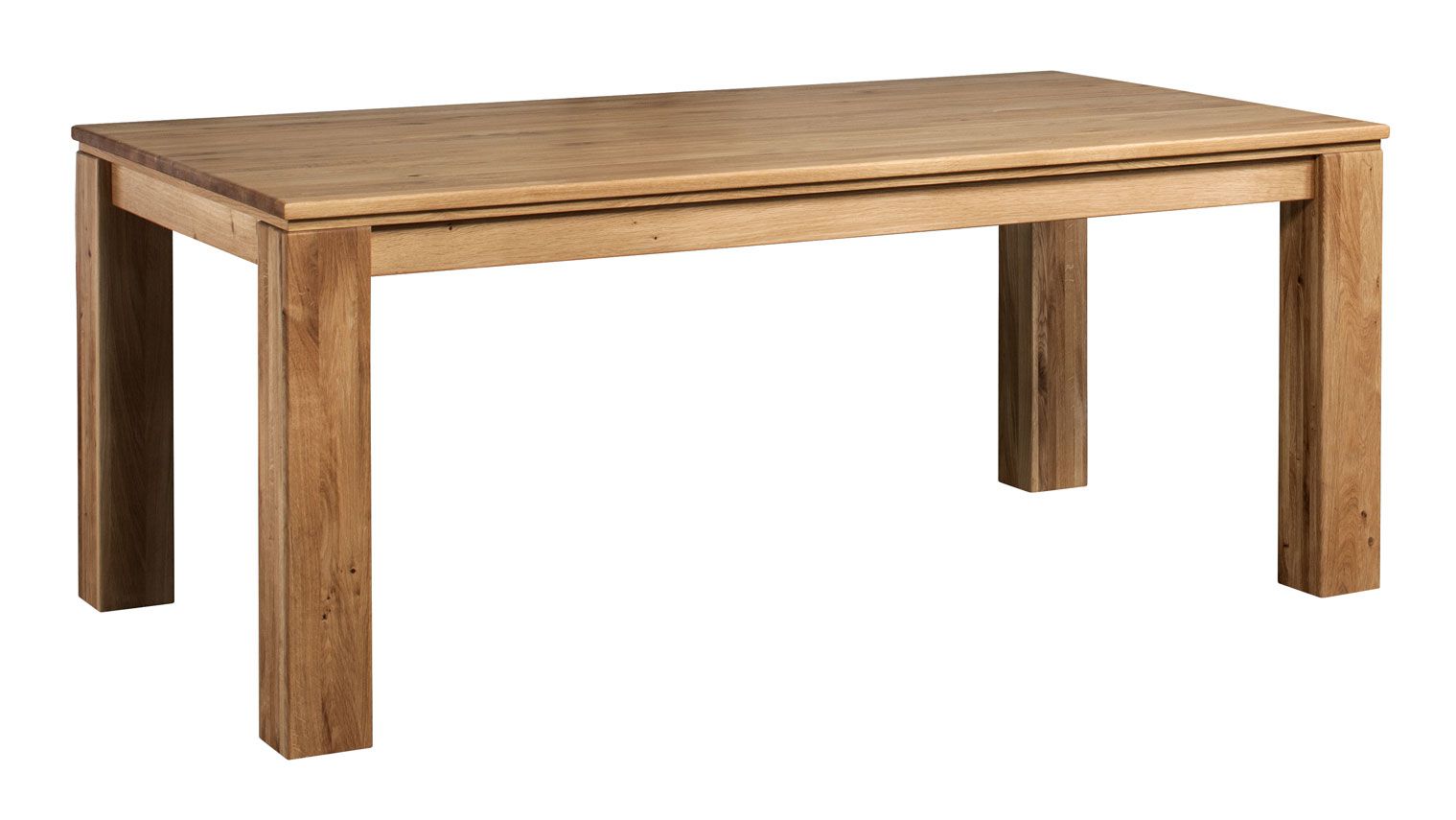 Table de salle à manger partiellement massive Balsa 10, nature, huilée / cirée, chêne, design moderne et simple, 160 x 90 cm, Robuste et durable 