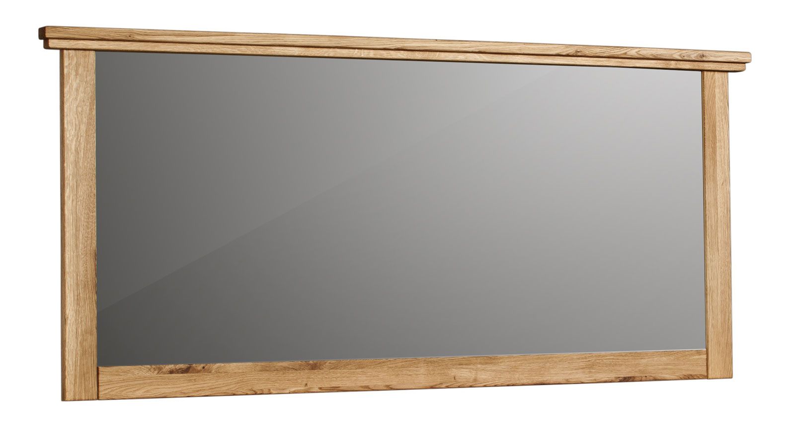 Grand miroir avec cadre en bois Floresta 12, couleur : naturel, chêne massif, finition de qualité, 76 x 169 x 51 cm, style contemporain