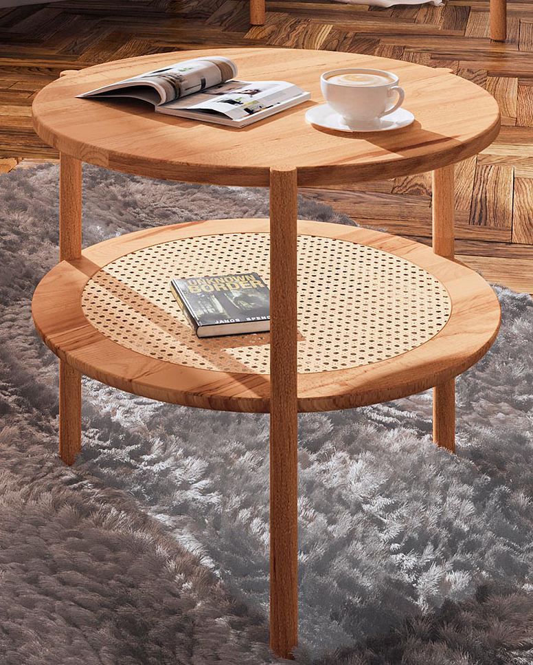 Table basse Wellsford 51 en bois de hêtre massif huilé - Dimensions : 70 x 70 x 50 cm (L x P x H)