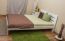 Lit simple / lit d'appoint en pin massif, laqué blanc A24, sommier à lattes inclus - Dimensions 140 x 200 cm 