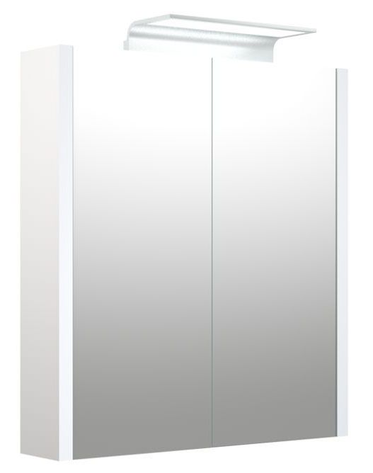 Salle de bain - Armoire de toilette Bidar 07, couleur : blanc brillant - 65 x 60 x 12 cm (H x L x P)