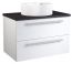Meuble sous-lavabo Bidar 53, couleur : blanc brillant / chêne noir - 53 x 75 x 45 cm (H x L x P)