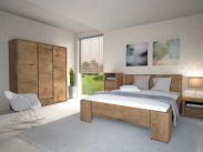 Chambre à coucher complète - Set B Selun, 4 pièces, couleur : chêne brun foncé