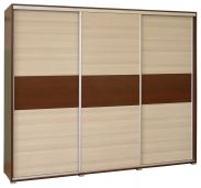 Penderie à portes coulissantes / armoire Cikupa 51, couleur : noyer / orme - Dimensions : 210 x 220 x 60 cm (H x L x P)