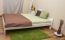 Lit simple / lit d'appoint en bois de pin massif, laqué blanc A9, avec sommier à lattes - dimension 140 x 200 cm