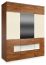 Armoire à portes battantes / armoire "Postira" 37, Couleur : Noyer / Blanc, massif partiel - Dimensions : 210 x 163 x 62 cm (H x L x P)