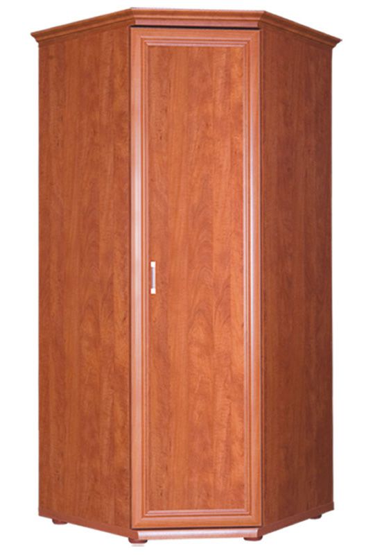 Armoire à portes battantes / armoire d'angle Louga 01, Couleur : Brun rougeâtre - 195 x 85 x 85 cm (H x L x P)