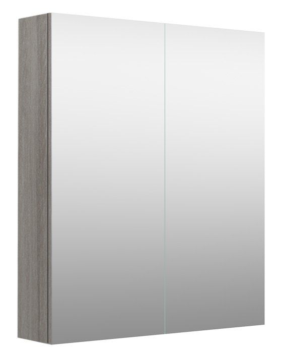 Salle de bain - Armoire de toilette Nadiad 38, couleur : gris cendre - 70 x 60 x 14 cm (H x L x P)