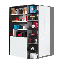 Armoire à portes battantes de la chambre des jeunes / armoire d'angle Ohey 01, couleur : gris / blanc - Dimensions : 195 x 135 x 135 cm (H x L x P)