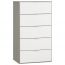 Commode Bellaco 09, couleur : gris / blanc - Dimensions : 114 x 63 x 47 cm (h x l x p)