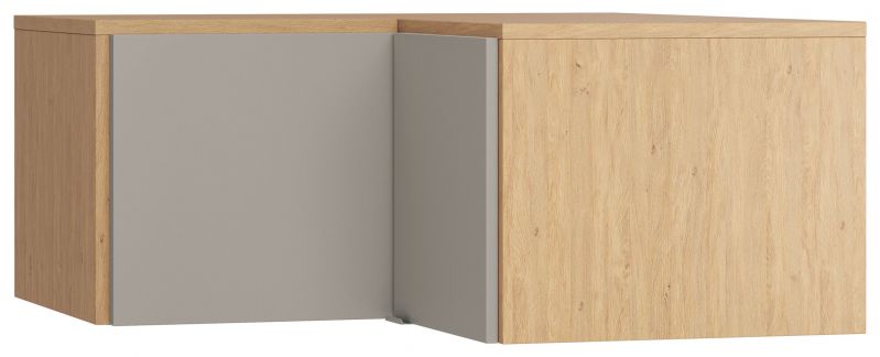 Supplément pour armoire d'angle Nanez 14, couleur : chêne / gris - Dimensions : 45 x 102 x 104 cm (H x L x P)