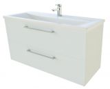 Meuble lavabo Nadiad 28, couleur : blanc brillant - 50 x 101 x 39 cm (H x L x P)