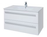 Meuble lavabo Bidar 43, couleur : blanc brillant - 50 x 92 x 45 cm (H x L x P)