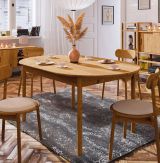 Table de salle à manger à ralonge Wellsford 55, chêne sauvage massif huilé - Dimensions : 200-290 x 90 cm (l x p)
