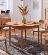 Table de salle à manger Wellsford 52 en bois de hêtre massif huilé - diamètre : 100 cm
