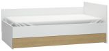 Lit simple / lit d'appoint Minnea 30, couleur : blanc / chêne - couchette : 90 x 200 cm (l x L)