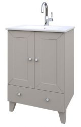 Meuble lavabo Dindigul 28, couleur : gris - 85 x 62 x 47 cm (H x L x P)